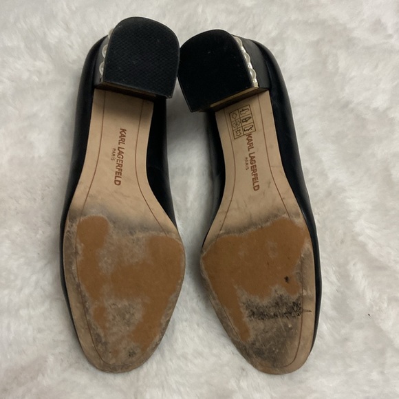 Karl Lagerfeld black pumps with pearl embellished heels - Picture 3 of 5